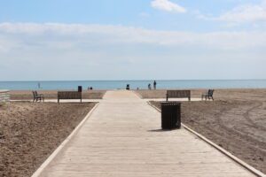 Seacliff Beach Boardwalk in Leamington, Ontario.